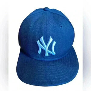 New York Yankees New Era YOUTH 6.5 Authentic 59FIFTY‎ Fitted Hat - Navy - Clean!